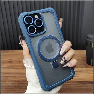 Blue Rugged MagSafe Case with Built-in Kickstand